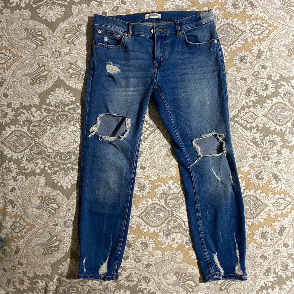 Zara Woman Distressed Boyfriend Jeans - 6